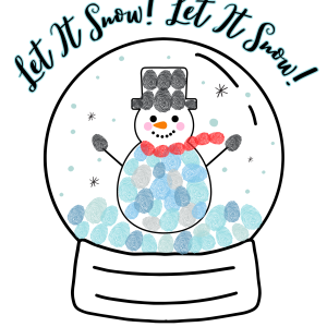 Snow Globe Snowman Fingerpaint Activity