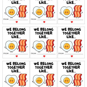 Bacon and Egg Valentine’s Day Cards