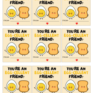 Eggcellent Friend Valentine's Day Cards