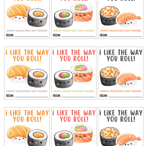 Sushi Valentine’s Day Cards