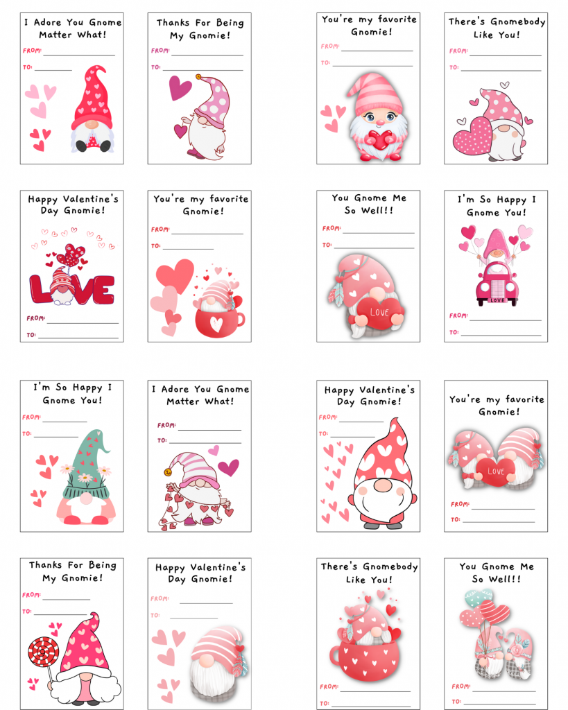 gnome valentine cards