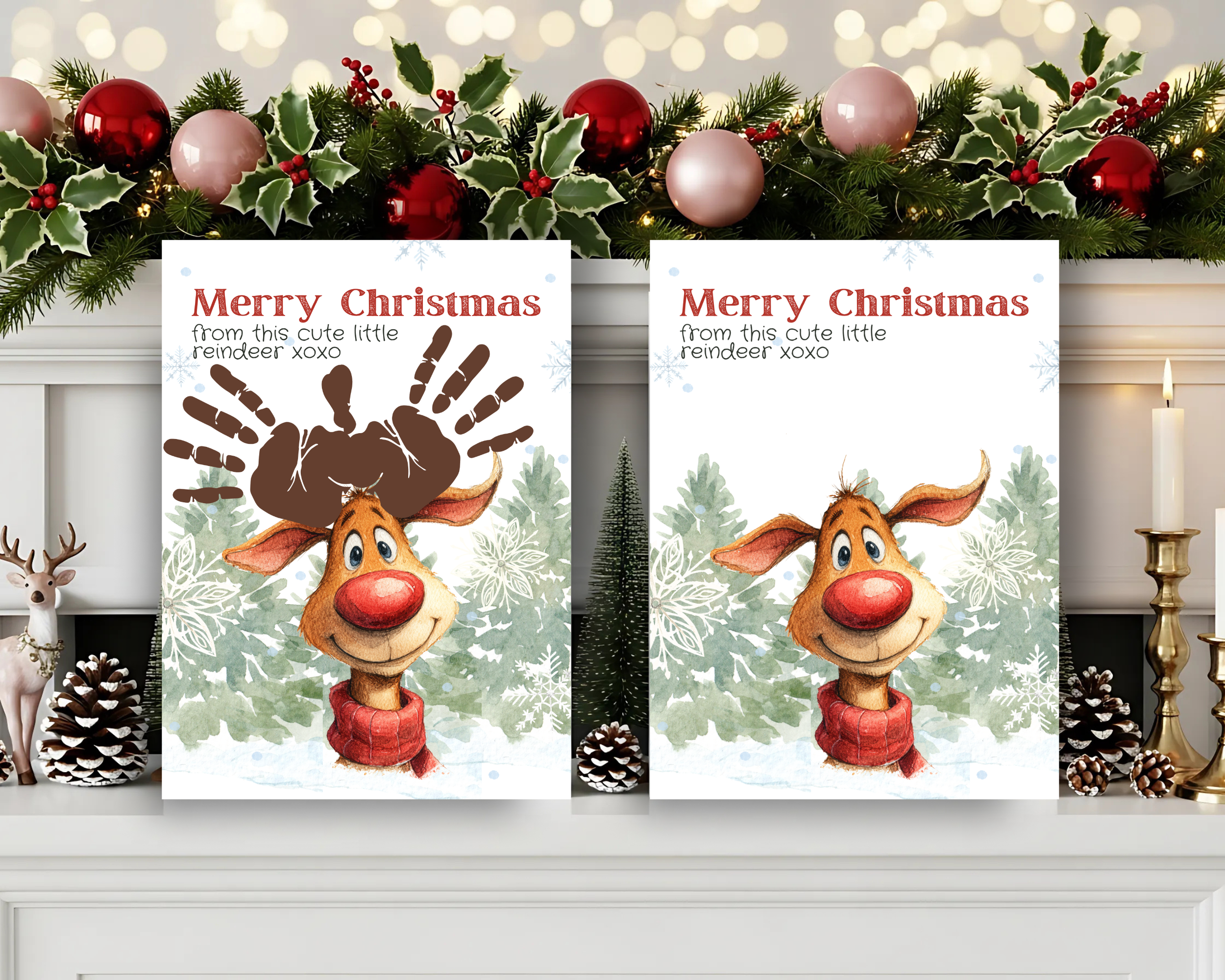 “Reindeer Handprint Craft” Printable – Fun Holiday Keepsake for Kids