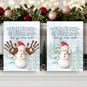snowman handprint original and finished