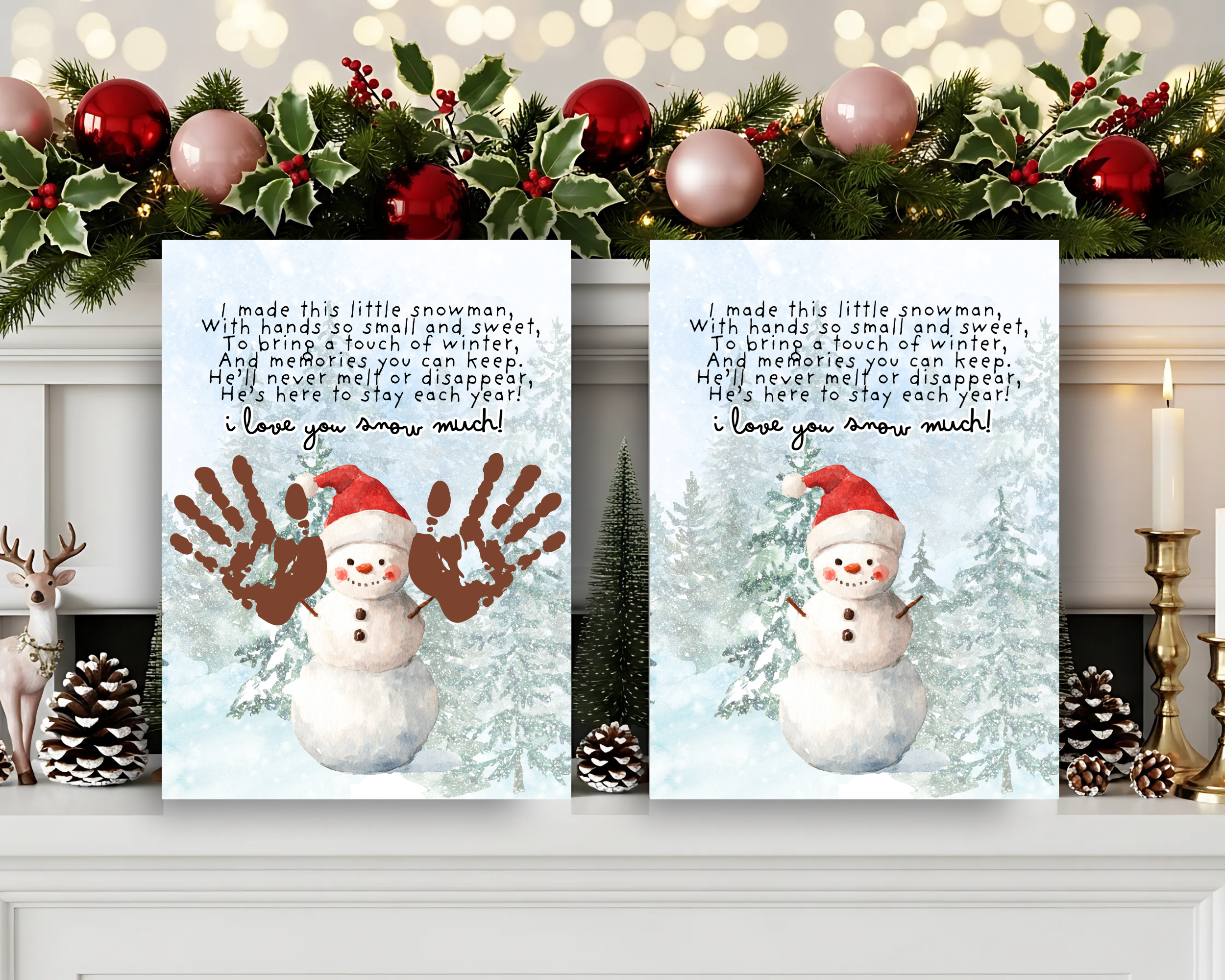 snowman handprint original and finished